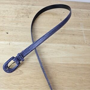 Harve Benard Vintage Womens Purple Snake Print Leather Belt Size 6 Skinny‎